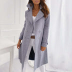 R&B | Damen Mid-Length Fleece Trenchcoat