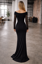 Damen Ärmelloses Maxi-Kleid mit Rüschendetails und schulterfreiem Design R&B
