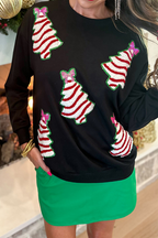 R&B | Casual Weihnachtsbaum Pailletten O-Hals Sweats