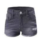 R&B | Zerrissene Quasten-Denim-Shorts
