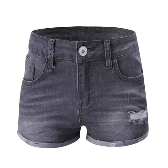 R&B | Zerrissene Quasten-Denim-Shorts