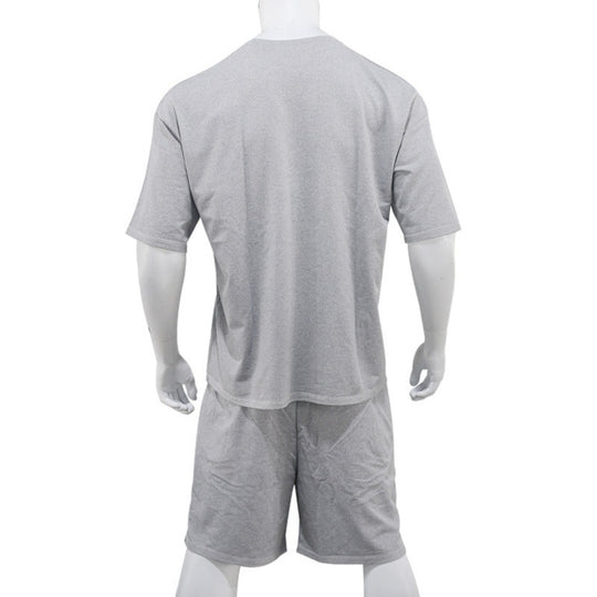 R&B | Lockeres T-Shirt Shorts einfarbiges Set