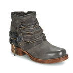 R&B | Retro Stiefeletten mit Blockabsatz und Reißverschluss