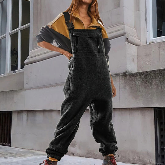 R&B | Damen Fleece Overall Mit Verstellbaren Trägern Stylisch Und Bequem