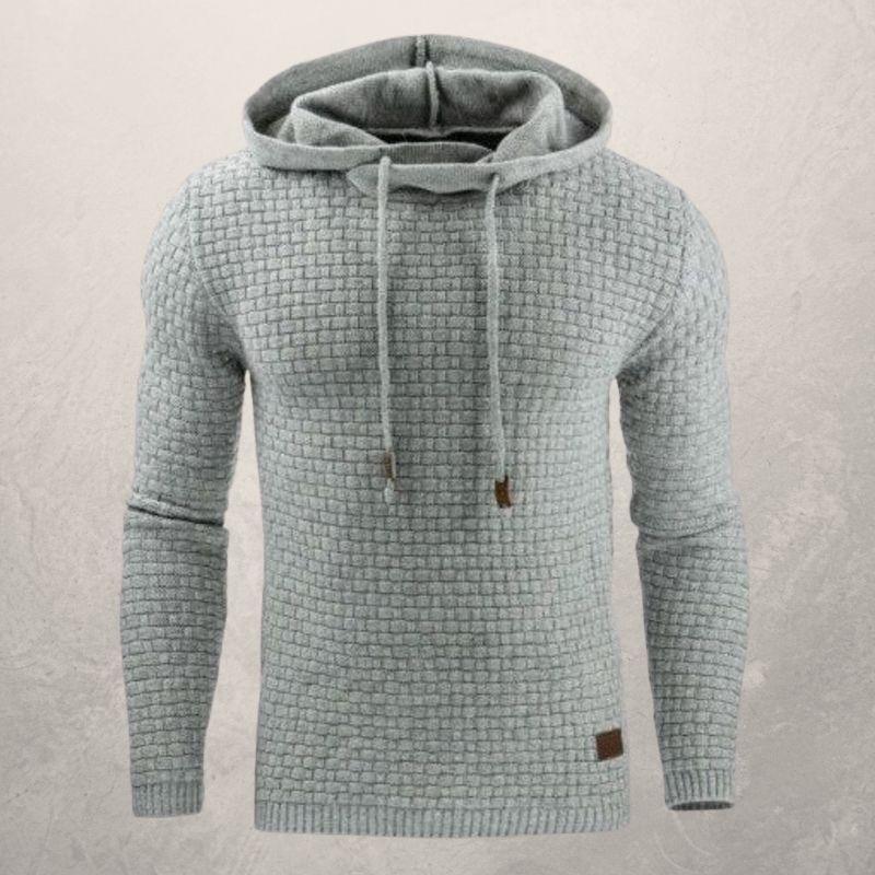R&B | Slim Fit Kapuzenpullover Korbmuster Strick Kapuzenpullover