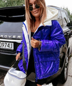 R&B | Steppjacke - Wasserdicht und Winddicht - Gepolstert mit Kapuze - Reißverschluss und Knöpfe