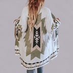 R&B | Langer Strickcardigan - Lockere Passform - Geometrisches Muster - Bequemes Schichten