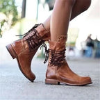 R&B | Stylische Lederstiefel mit Schnürsenkeln