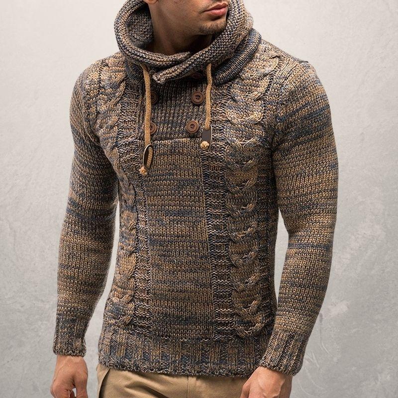 R&B | Wool Kabelstrick Kapuzenpullover Slim Passform Pullover