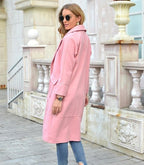 R&B | Lange Wollmantel mit Taschen Wollmischung Elegant und Zeitlos