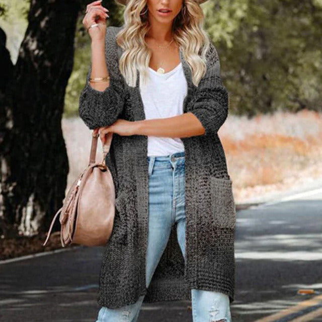 R&B | Lang Strickcardigan Polyester Komfortabel, Stilvoll