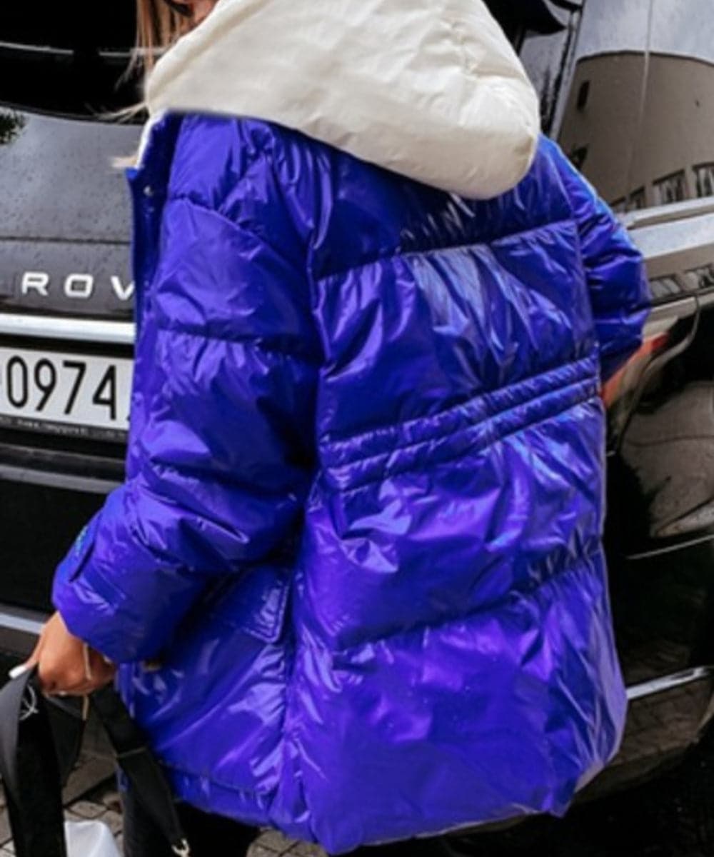 R&B | Steppjacke - Wasserdicht und Winddicht - Gepolstert mit Kapuze - Reißverschluss und Knöpfe