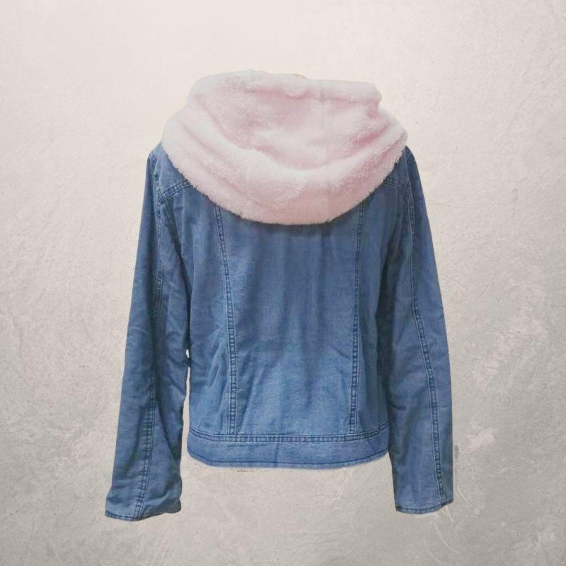 R&B | Denimjacke mit Plüschfutter Baumwollmischung Warm und Stilvoll