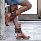 Lederstiefel Mit Schnürsenkeln R&B