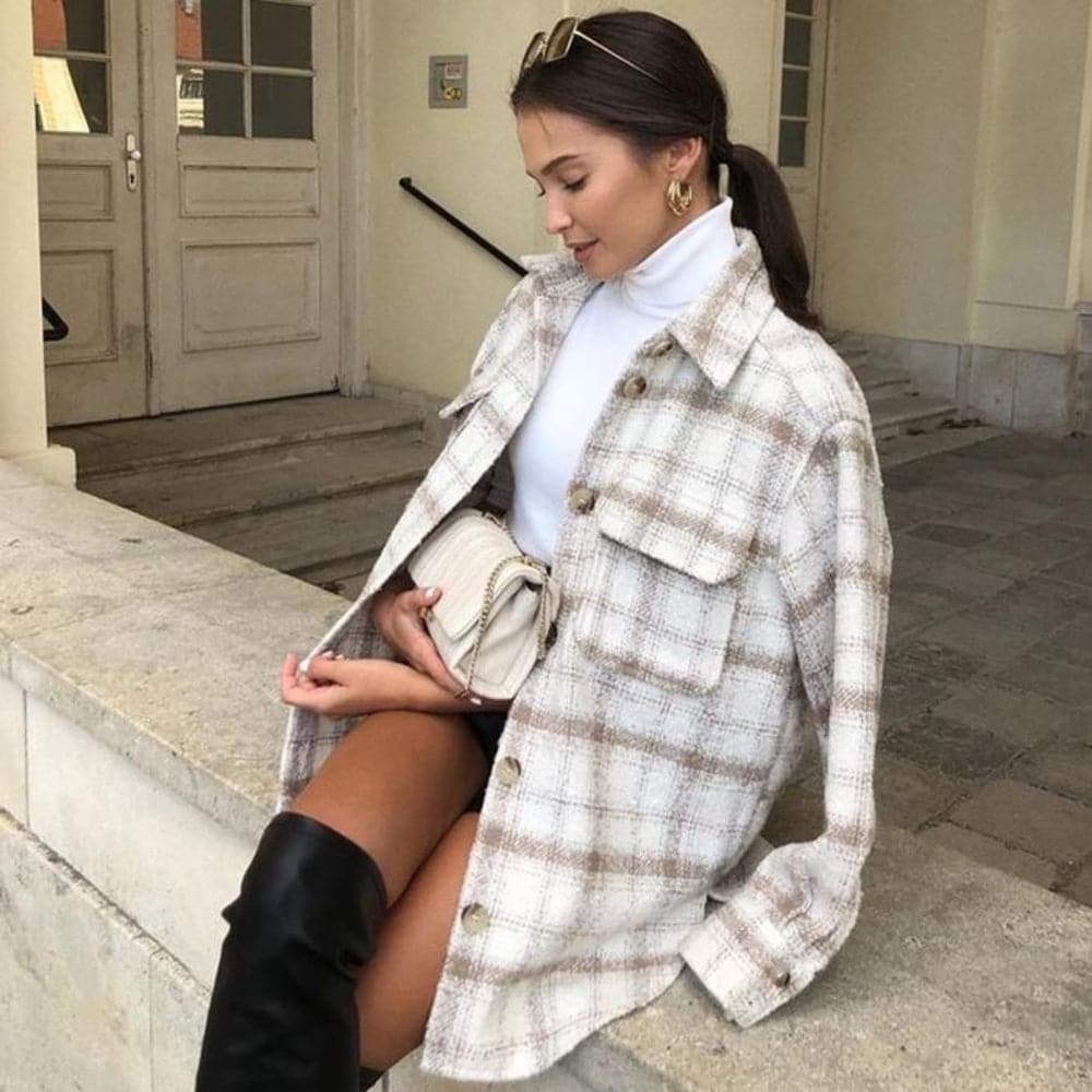 R&B | Shirtjacke Oversized Fit Weich und Leicht Knopfverschluss und Brusttaschen