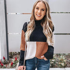 R&B | Strickpullover Oversized Fit Blockmuster Weich und Warm