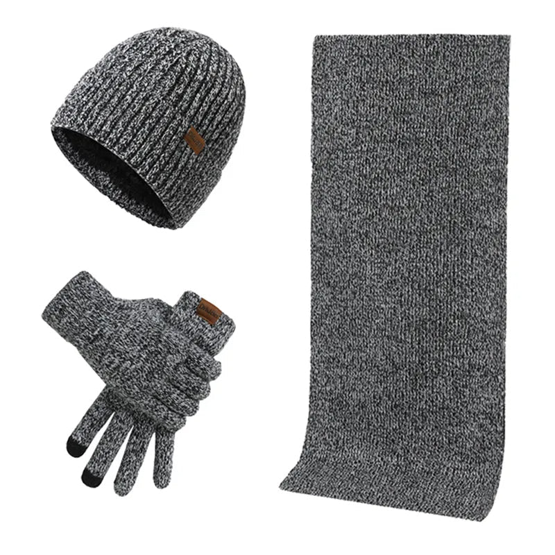 R&B | Lässiges Winterset mit Mütze, Schal und Handschuhen für Männer