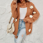R&B | Strickjacke mit 3d Blumendekoration