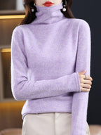 R&B | Damen Freizeit Rollkragenpullover Aus Baumwolle Mit Langen Ärmeln