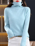 R&B | Damen Freizeit Rollkragenpullover Aus Baumwolle Mit Langen Ärmeln