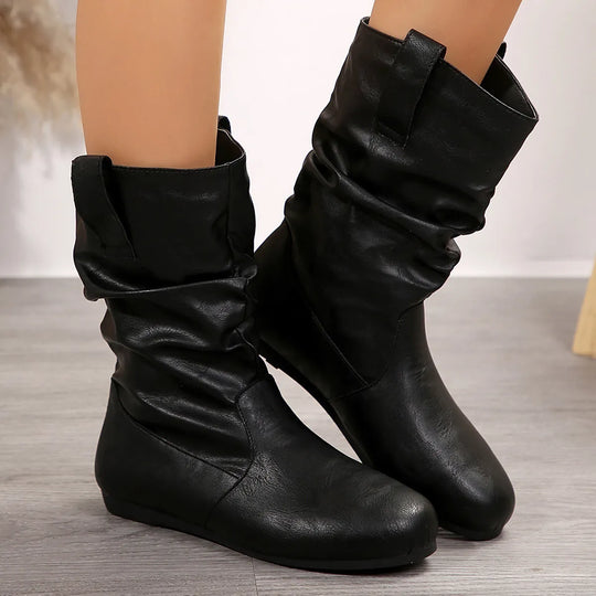 R&B | Runde Zehen Flache Winterstiefel