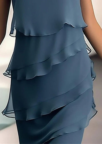 R&B | Mini Kleid Einfarbig Ohne Ärmel, Farbe Marine