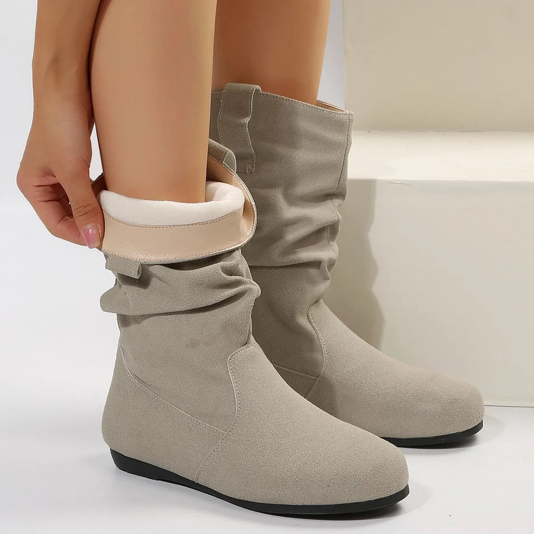 R&B | Runde Zehen Flache Winterstiefel