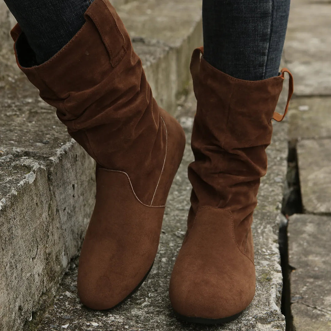 R&B | Runde Zehen Flache Winterstiefel