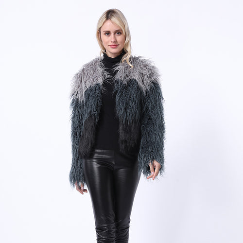 Damen Extravagante Kunstpelzjacke mit federleichtem Design und modischem Schnitt R&B