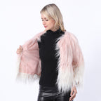 Damen Extravaganter Kunstpelzbollerjacke mit hochgeschlossenem Kragen R&B