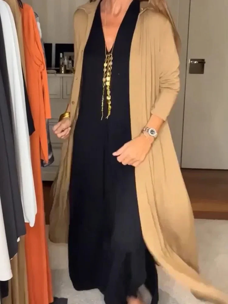 R&B | Lässiger Einfarbiger Strickjacke