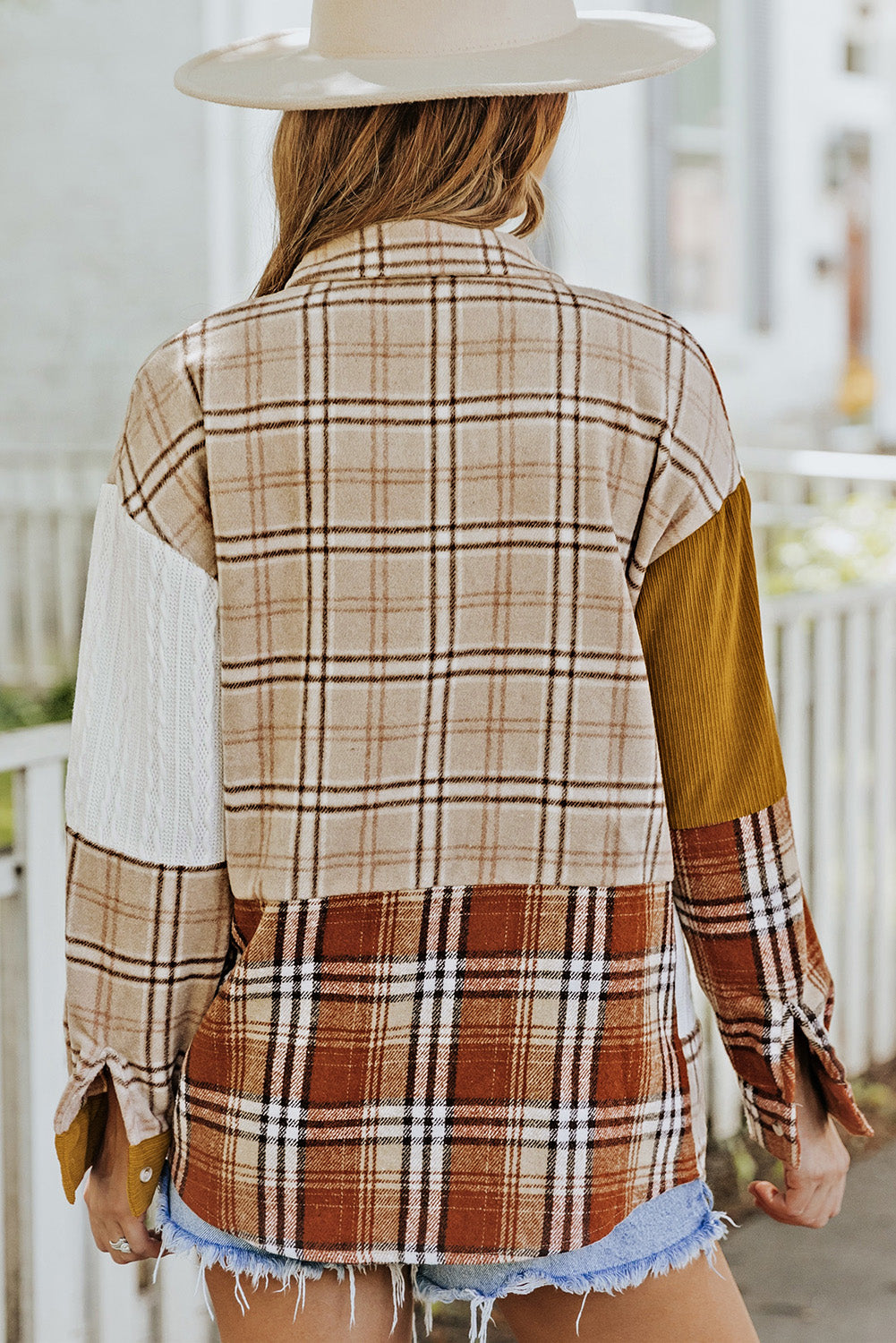 R&B | Gitterhemde mit Patchwork-details Baumwollmischung Perfekt für Layering