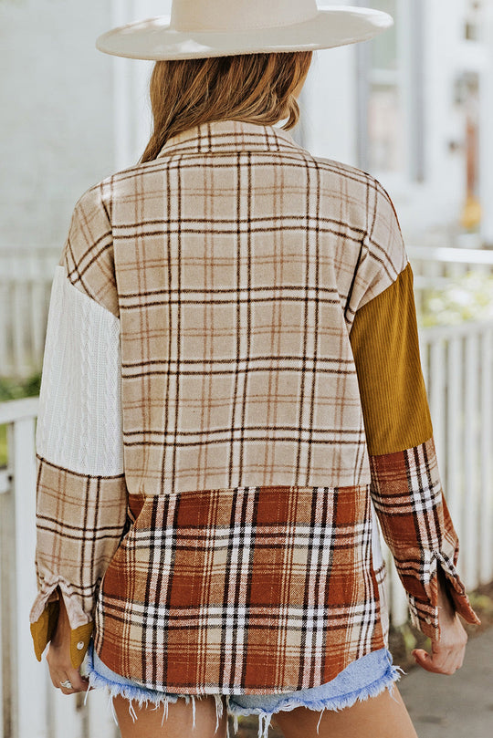 R&B | Gitterhemde mit Patchwork-details Baumwollmischung Perfekt für Layering