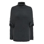 Damen modischer Strickpullover mit hochstehendem Kragen und exklusivem Häkelmuster R&B