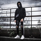 Herren lässige Skinny Jeans mit auffälligem Used-Effekt und trendigem Streifen R&B