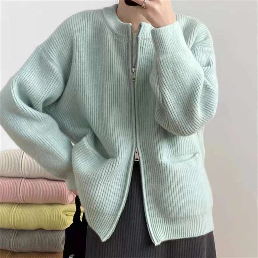 R&B | Reißverschluss-Cardigan für Damen in großen Größen Komfort