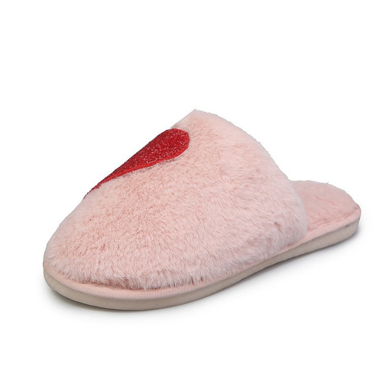 Damen Flauschige Hausschuhe mit funkelndem Herz-Design R&B