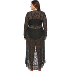 Damen eleganter Spitzen-Strandüberwurf R&B