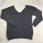 Damen V-Ausschnitt Strickpullover mit lockerer Passform