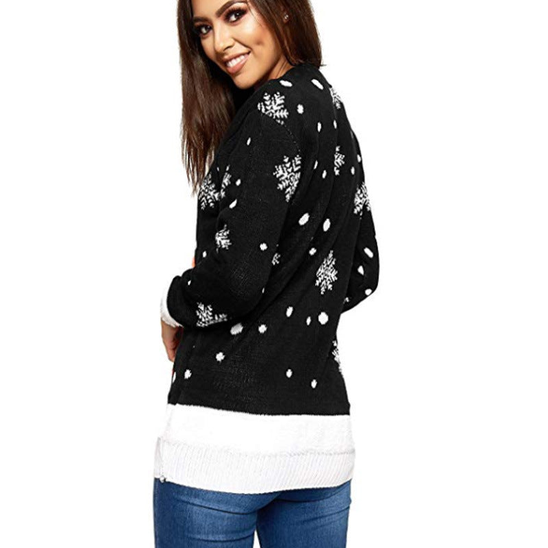 Damen Weihnachtspullover mit festlichem Design und großem Motiv R&B