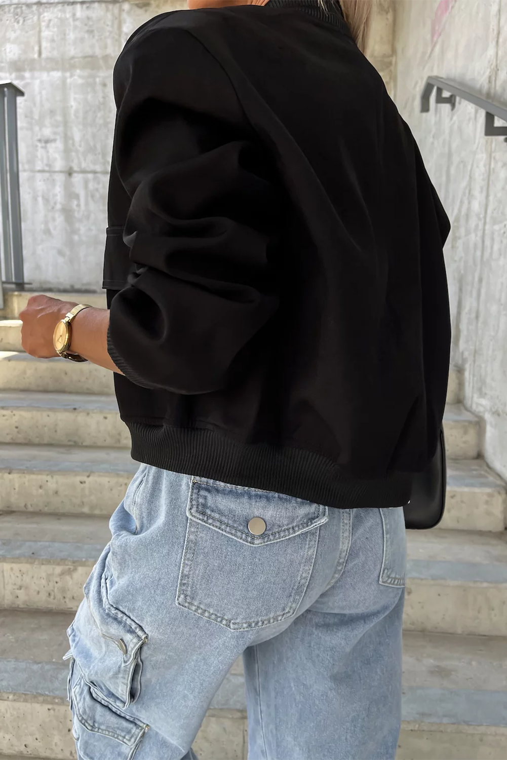 R&B | Bomberjacke mit Taschen Polyester-mischung Klassisch und Zeitlos