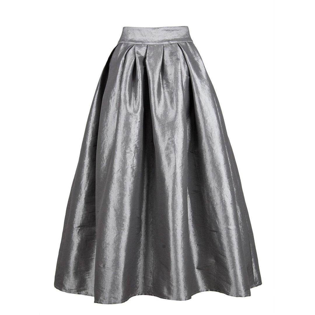 Damen Maxirock aus schimmerndem Satin mit weitem Schnitt R&B