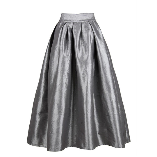 Damen Maxirock aus schimmerndem Satin mit weitem Schnitt R&B