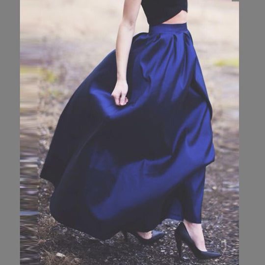 Damen Maxirock aus schimmerndem Satin mit weitem Schnitt R&B