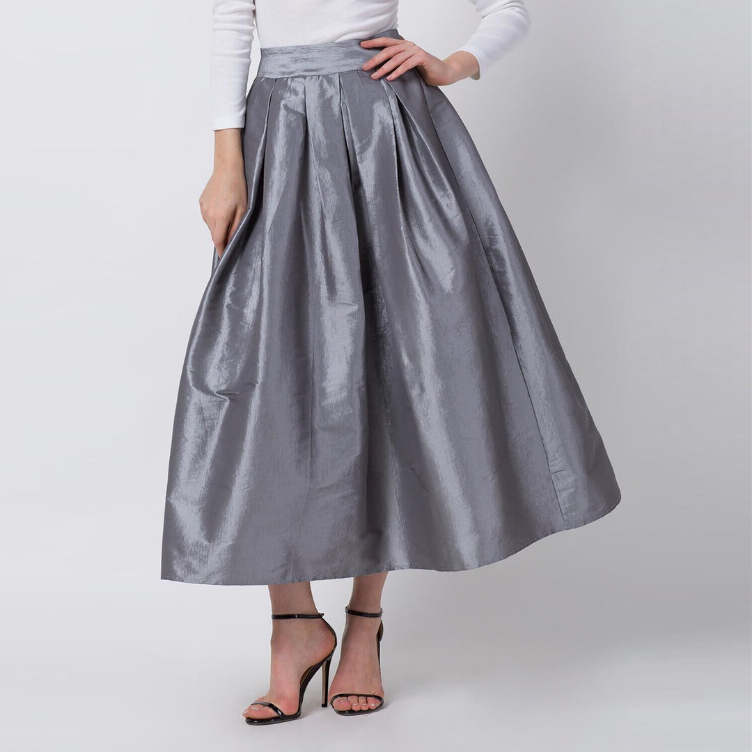 Damen Maxirock aus schimmerndem Satin mit weitem Schnitt R&B