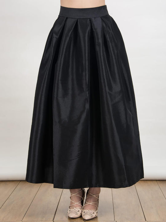 Damen Maxirock aus schimmerndem Satin mit weitem Schnitt R&B
