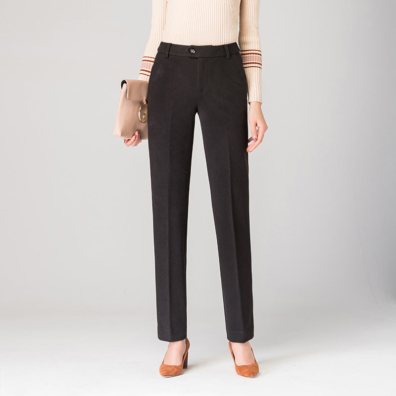 Damen elegante Bundfalten Stoffhose