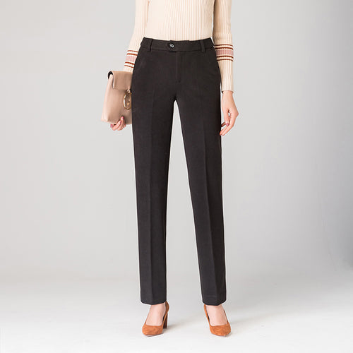 Damen elegante Bundfalten Stoffhose