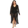 Damen eleganter Spitzen-Strandüberwurf R&B