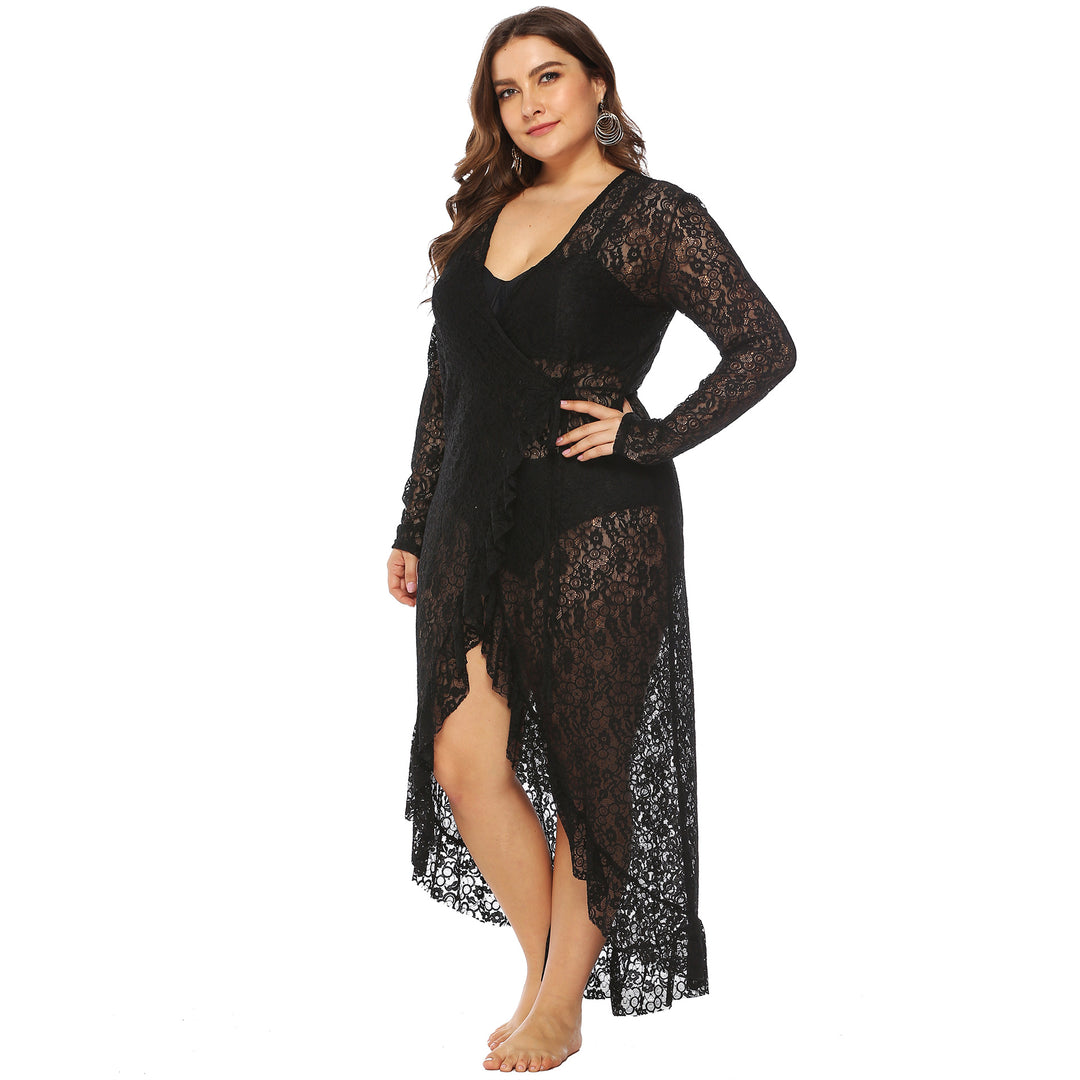 Damen eleganter Spitzen-Strandüberwurf R&B